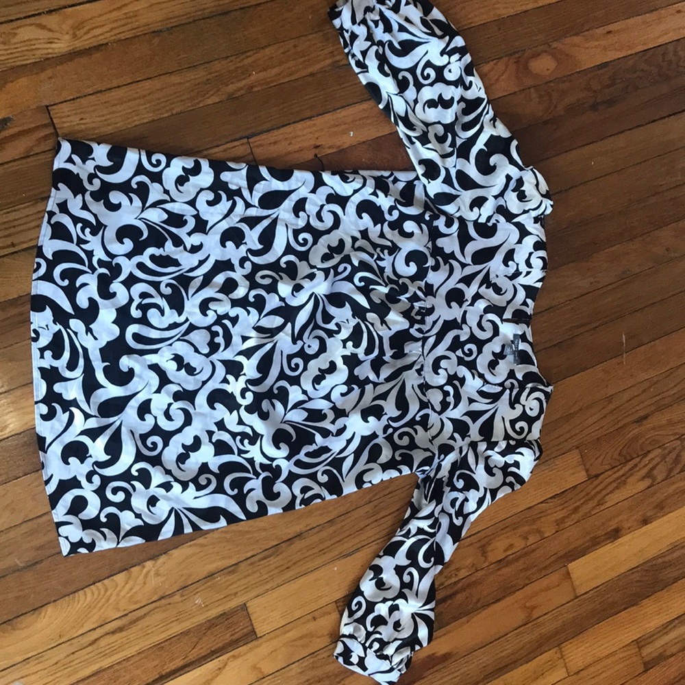 Black and white satin dress